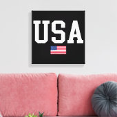 Amerikaanse patriottische vlag voor Kinder mannenj Canvas Afdruk (Insitu (Woonkamer))