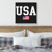 Amerikaanse patriottische vlag voor Kinder mannenj Canvas Afdruk (Insitu (Slaapkamer))