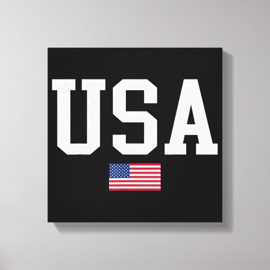 Amerikaanse patriottische vlag voor Kinder mannenj Canvas Afdruk (Voorkant)
