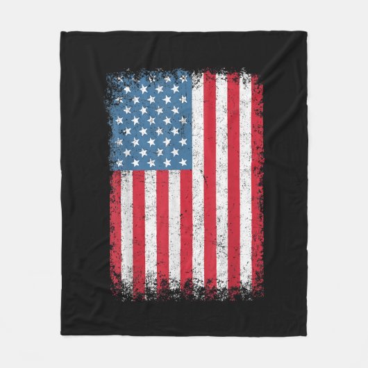 Amerikaanse patriottische vlag voor Kinder mannenj Fleece Deken (Voorkant)