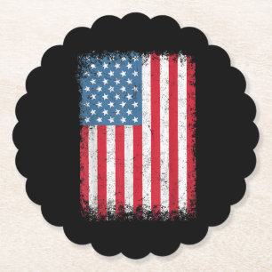Amerikaanse patriottische vlag voor Kinder mannenj Kartonnen Onderzetters