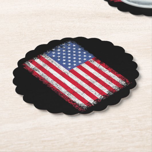 Amerikaanse patriottische vlag voor Kinder mannenj Kartonnen Onderzetters (Gekanteld)