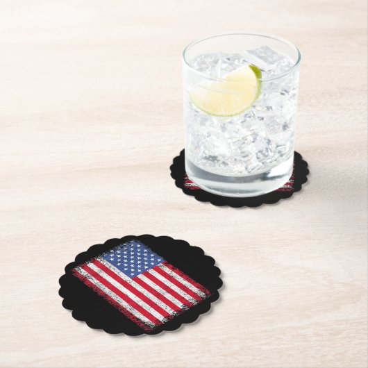 Amerikaanse patriottische vlag voor Kinder mannenj Kartonnen Onderzetters (Insitu)