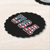 Amerikaanse patriottische vlag voor Kinder mannenj Kartonnen Onderzetters (Gekanteld)