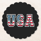 Amerikaanse patriottische vlag voor Kinder mannenj Kartonnen Onderzetters (Voorkant)