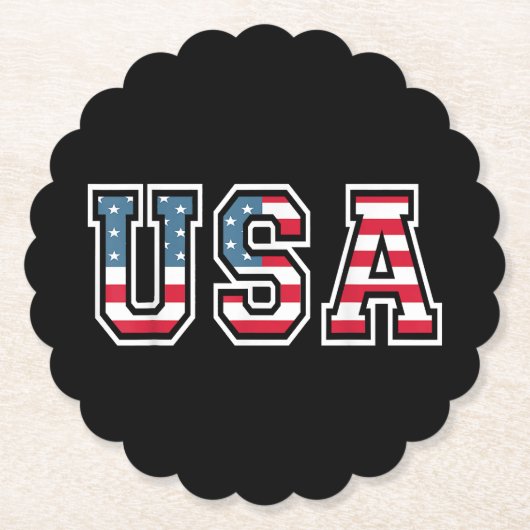 Amerikaanse patriottische vlag voor Kinder mannenj Kartonnen Onderzetters (Voorkant)