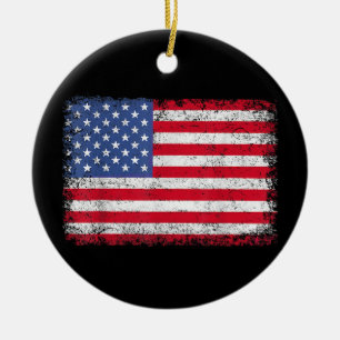 Amerikaanse patriottische vlag voor Kinder mannenj Keramisch Ornament