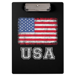 Amerikaanse patriottische vlag voor Kinder mannenj Klembord