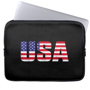 Amerikaanse patriottische vlag voor Kinder mannenj Laptop Sleeve