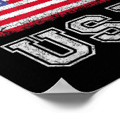 Amerikaanse patriottische vlag voor Kinder mannenj Poster (Hoek)