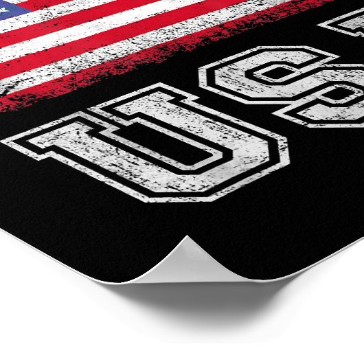Amerikaanse patriottische vlag voor Kinder mannenj Poster (Hoek)