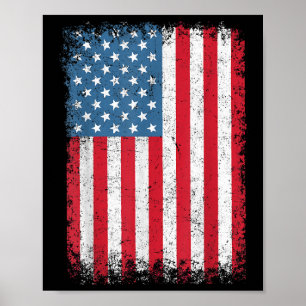 Amerikaanse patriottische vlag voor Kinder mannenj Poster