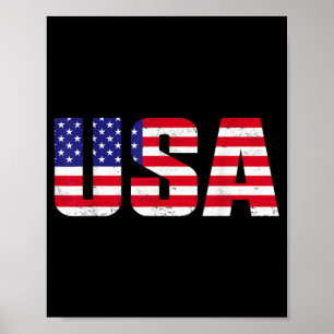Amerikaanse patriottische vlag voor Kinder mannenj Poster