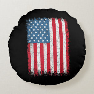 Amerikaanse patriottische vlag voor Kinder mannenj Rond Kussen