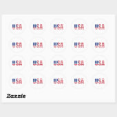Amerikaanse patriottische vlag voor Kinder mannenj Ronde Sticker (Vel)