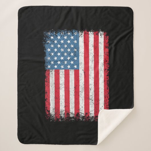 Amerikaanse patriottische vlag voor Kinder mannenj Sherpa Deken (Voorkant)