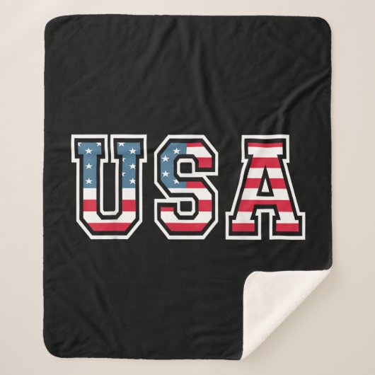 Amerikaanse patriottische vlag voor Kinder mannenj Sherpa Deken (Voorkant)