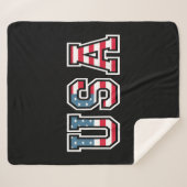 Amerikaanse patriottische vlag voor Kinder mannenj Sherpa Deken (Voorkant (horizontaal))