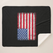 Amerikaanse patriottische vlag voor Kinder mannenj Sherpa Deken (Voorkant (horizontaal))