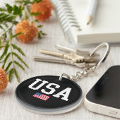 Amerikaanse patriottische vlag voor Kinder mannenj Sleutelhanger (Voorkant Rechts)