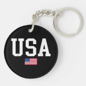 Amerikaanse patriottische vlag voor Kinder mannenj Sleutelhanger (Achterkant)