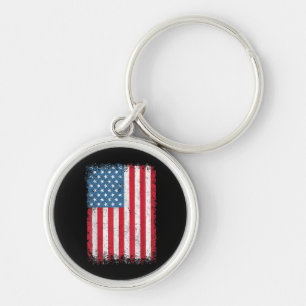 Amerikaanse patriottische vlag voor Kinder mannenj Sleutelhanger