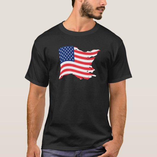 Amerikaanse patriottische vlag voor Kinder mannenj T-shirt (Voorkant)