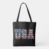 Amerikaanse patriottische vlag voor Kinder mannenj Tote Bag (Achterkant)