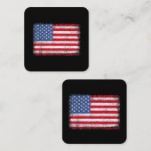 Amerikaanse patriottische vlag voor Kinder mannenj Vierkante Visitekaartje (Voorkant / Achterkant)