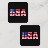 Amerikaanse patriottische vlag voor Kinder mannenj Vierkante Visitekaartje (Voorkant / Achterkant)