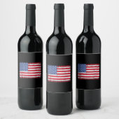 Amerikaanse patriottische vlag voor Kinder mannenj Wijn Etiket (Flessen)