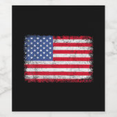 Amerikaanse patriottische vlag voor Kinder mannenj Wijn Etiket (Enkel label)