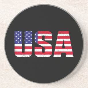 Amerikaanse patriottische vlag voor Kinder mannenj Zandsteen Onderzetter