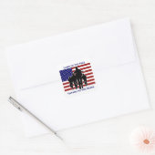 Amerikaanse patriottische vlagsoldaten Silhouette  Vierkante Sticker (Envelop)