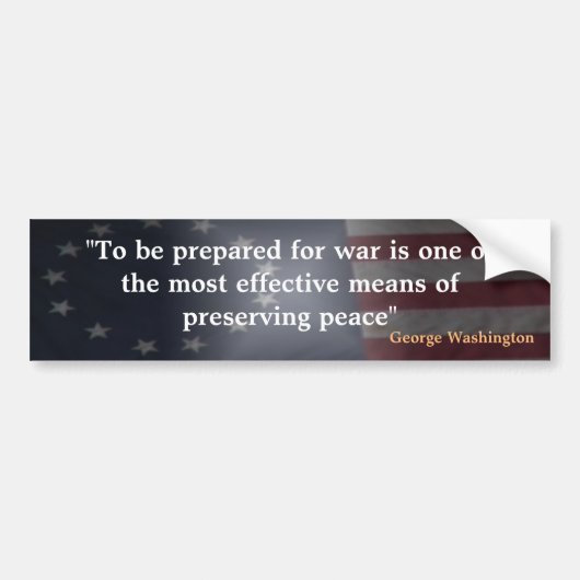 Amerikaanse patriotvlag met George Washington Quot Bumpersticker (Voorkant)