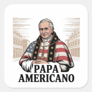 Amerikaanse paus Leo Katholieke Kerk Christelijk g Vierkante Sticker