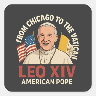 Amerikaanse paus Leo Katholieke Kerk Christelijk g Vierkante Sticker