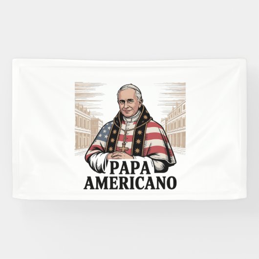 Amerikaanse paus Leo Rooms-Katholiek Christelijk G Spandoek (Horizontaal)