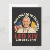 Amerikaanse paus Leo Rooms-Katholiek Christelijk G Uitnodiging Briefkaart (Voorkant / Achterkant)
