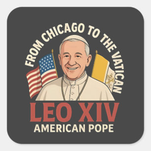 Amerikaanse paus Leo Rooms-Katholiek Christelijk G Vierkante Sticker