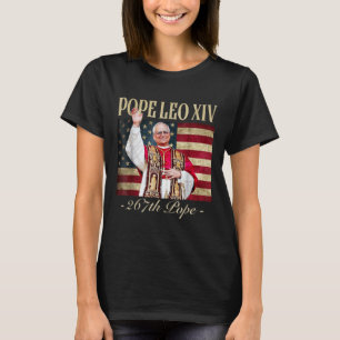 Amerikaanse Paus Leo XIV 267e Amerikaanse Vlag Kat T-shirt