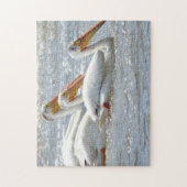 Amerikaanse Pelikanen zwemmen in de Mississippi Ri Legpuzzel (Verticaal)