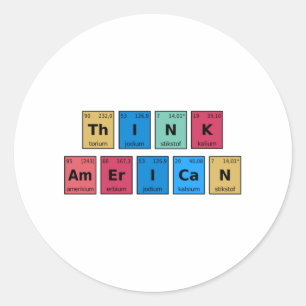 Amerikaanse periodieke tabel ronde sticker