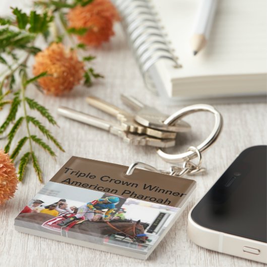 Amerikaanse Pharoah Triple Crown Winner Sleutelhan Sleutelhanger (Voorkant Rechts)