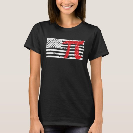 Amerikaanse Pi US vlag PI dag Infinate nummer T-shirt (Voorkant)