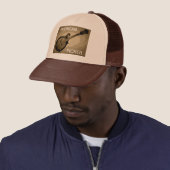 AMERIKAANSE PICKER TRUCKER HAT (Tan en Brown) Trucker Pet (In situ)