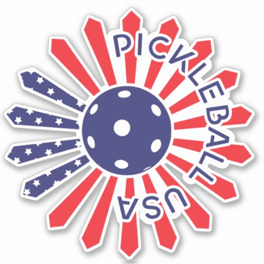 Amerikaanse pickleball 6 inch sticker (Voorkant)