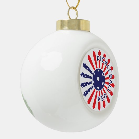 Amerikaanse pickleball keramische bal ornament (Links)