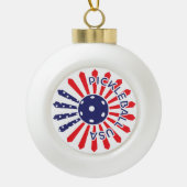 Amerikaanse pickleball keramische bal ornament (Voorkant)