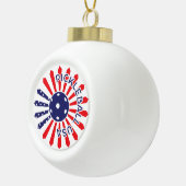 Amerikaanse pickleball keramische bal ornament (Rechts)